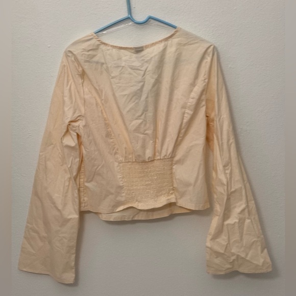 Wild Fable, NWT, Long Sleeve Cotton Milkmaid Top in peach, XXL, P2P: 21” - Picture 7 of 9